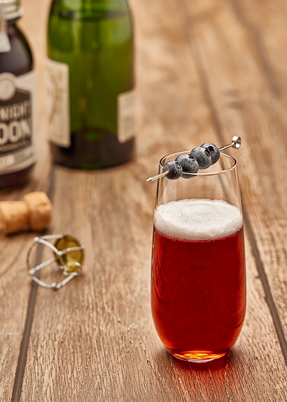 Midnight Moon Moonshine Blueberry Champagne Cocktail