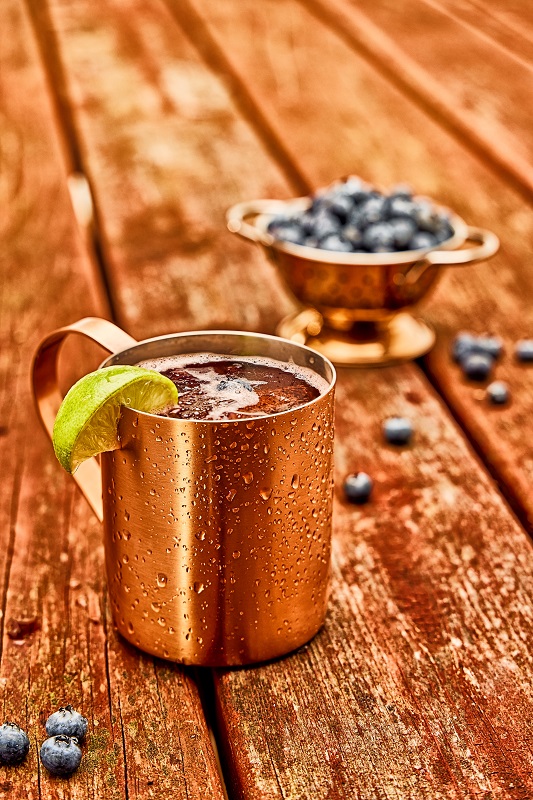 Midnight Moon Moonshine Cocktail - Blueberry Mule
