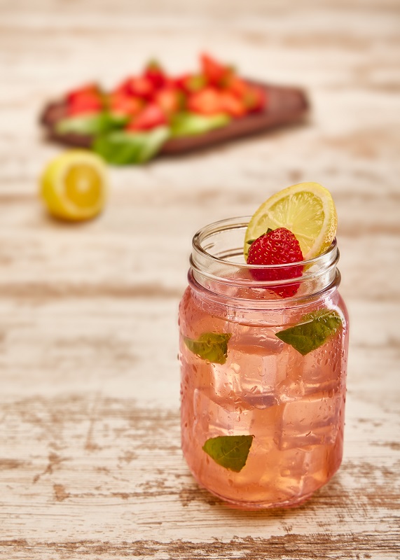 Midnight Moon Moonshine Cocktail - Strawberry Basil Lemonade